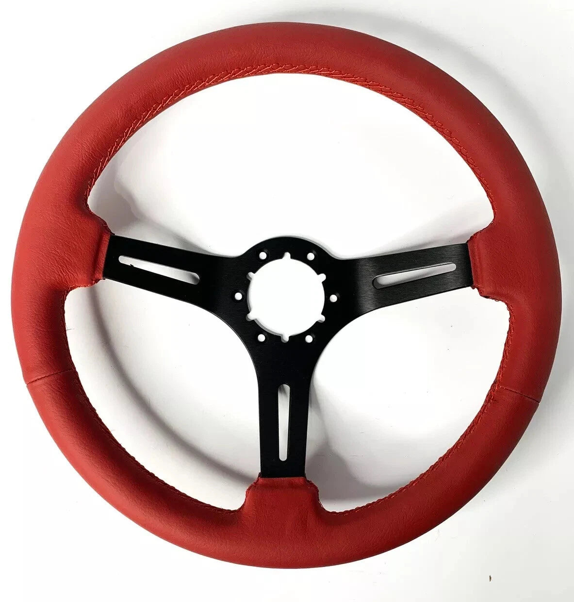 14in Slotted Steering Wheel Grip with Horn Button for Red Leather (2005–2025)