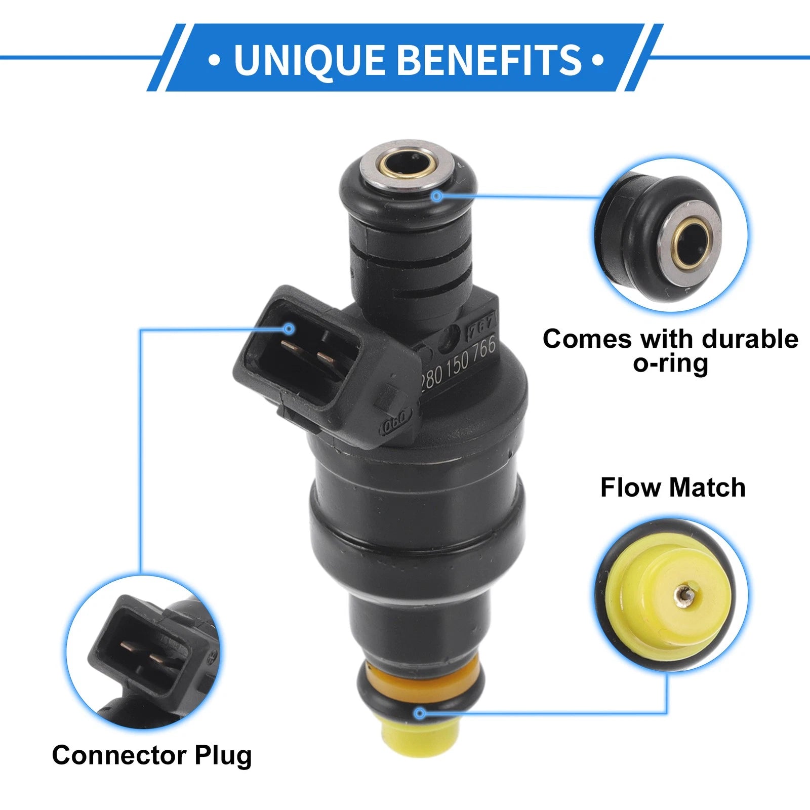1 Pc Fuel Injector No.0280150766 for Ford Explorer 4.0L V6 (1990–1992)