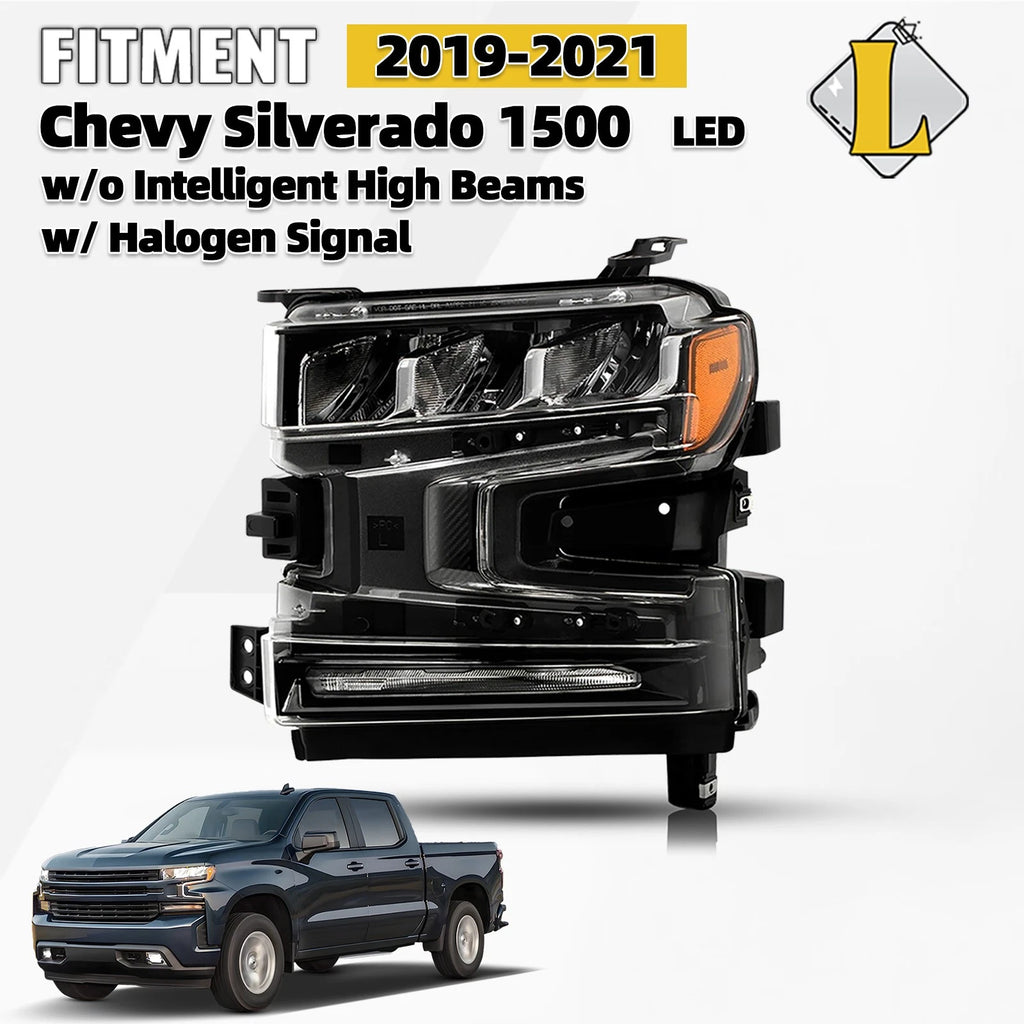 LED Headlight for Chevy Silverado 1500 (2019–2022) w/Halogen Signal, Driver Side