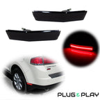 Set of 2 Black Lens Red LED Rear Bumper Side Marker Lights for Lincoln MKX