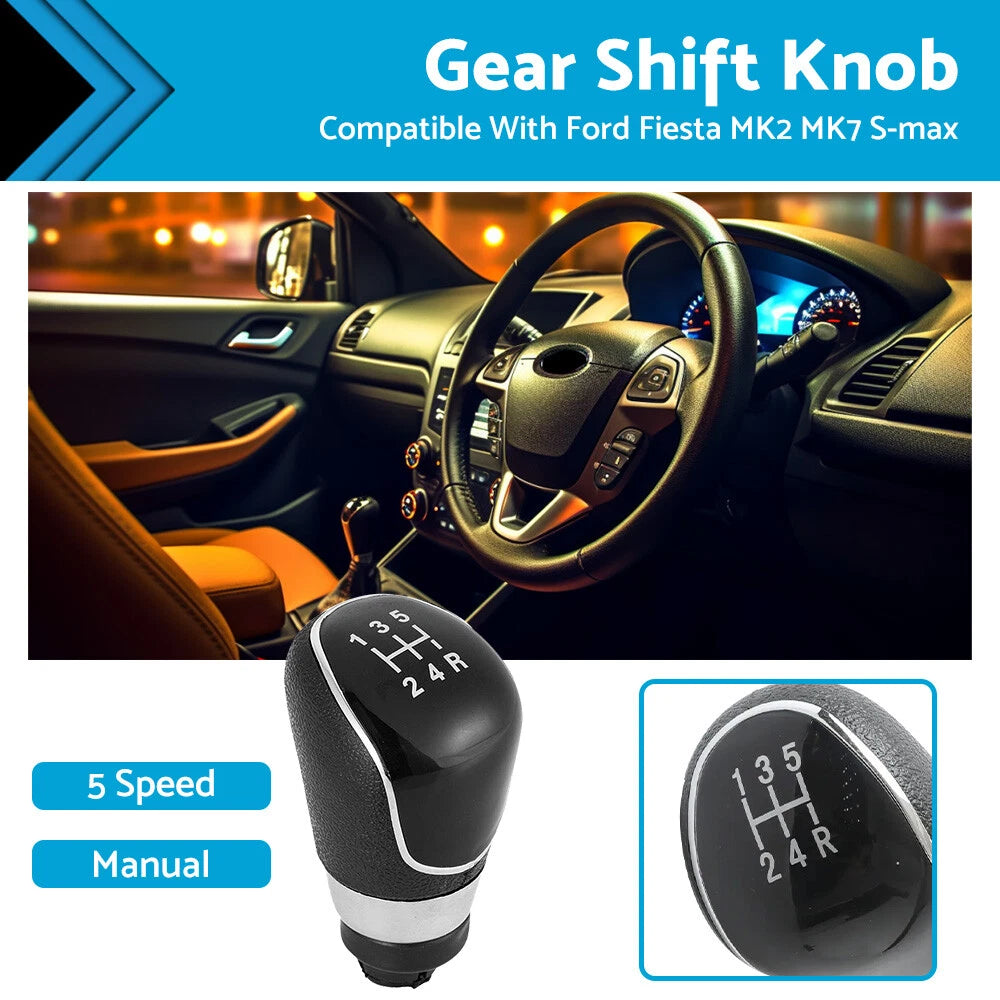 5 Speed Manual Gear Shift Knob for Ford Fiesta MK2 MK7 S-Max (2008–2013)