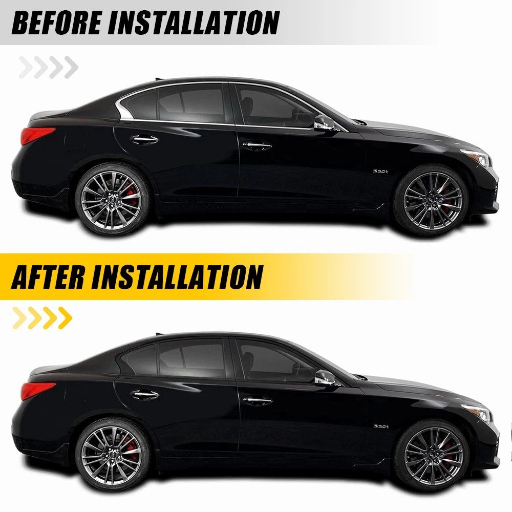 Chrome Delete Blackout Overlay Window Trim for Infiniti Q50 (2014â2023)