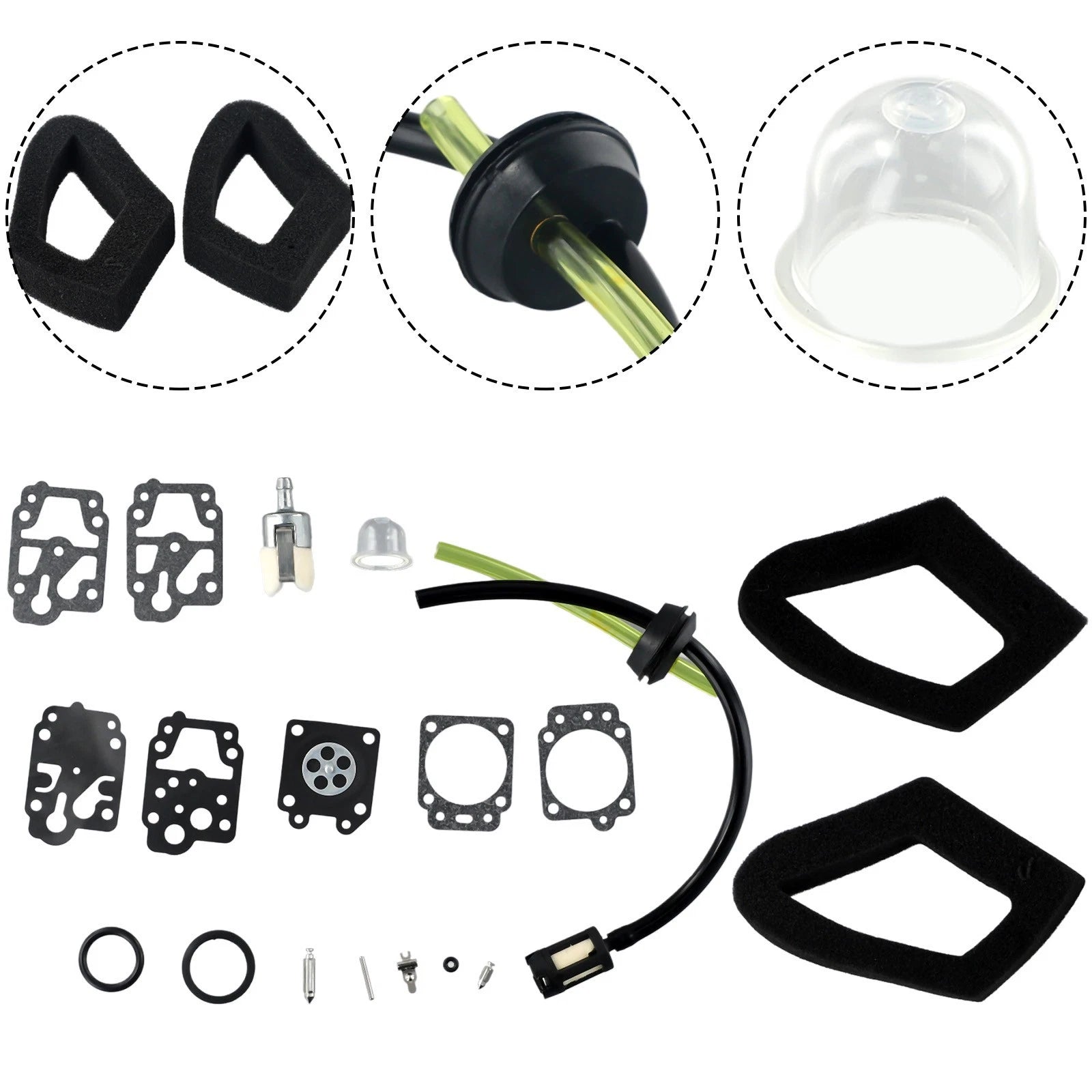 Set of 1 Carburetor Fuel Line Kit for Honda GX35 GX25 HHB25 HHH25 K20-WY
