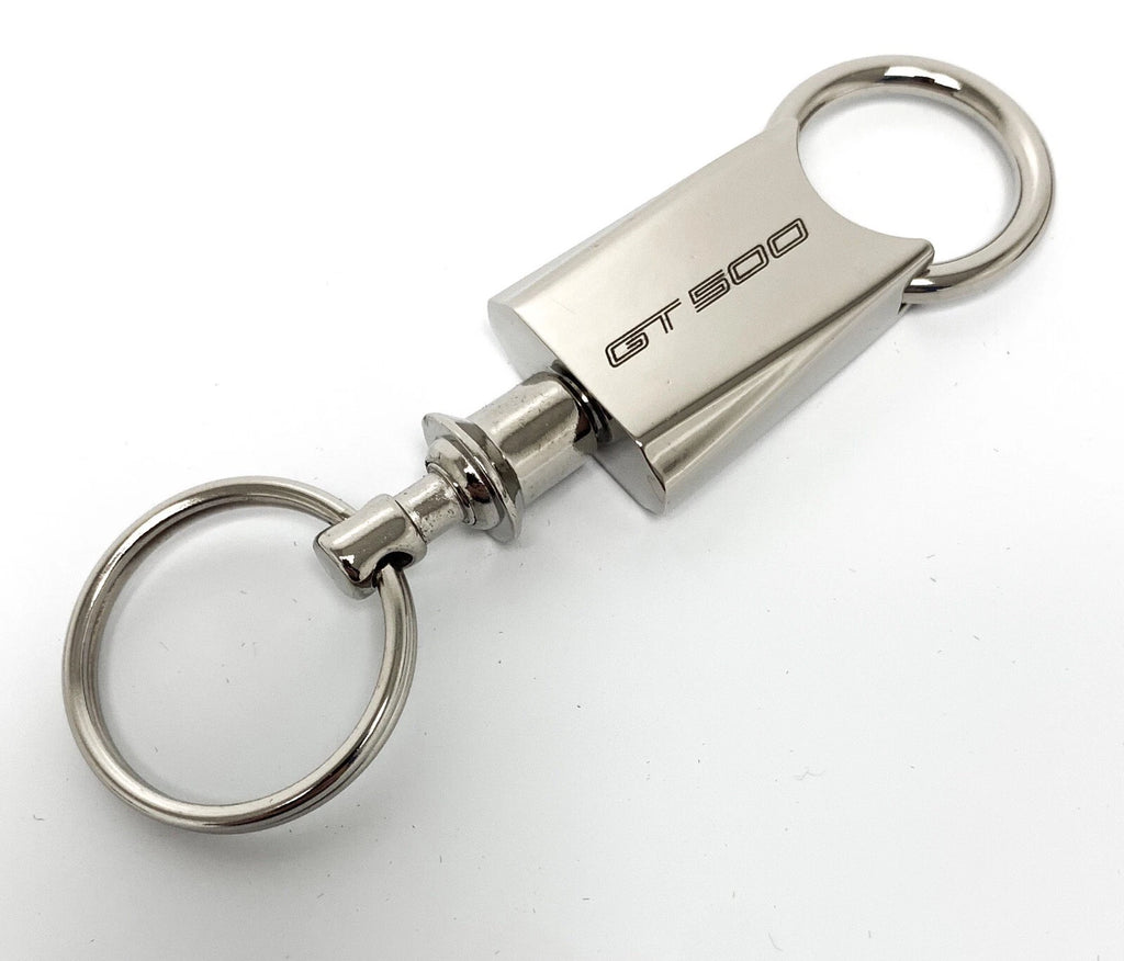 Chrome Spring Loaded Key Chain Licensed for Shelby Mustang GT500 (1967–2024)