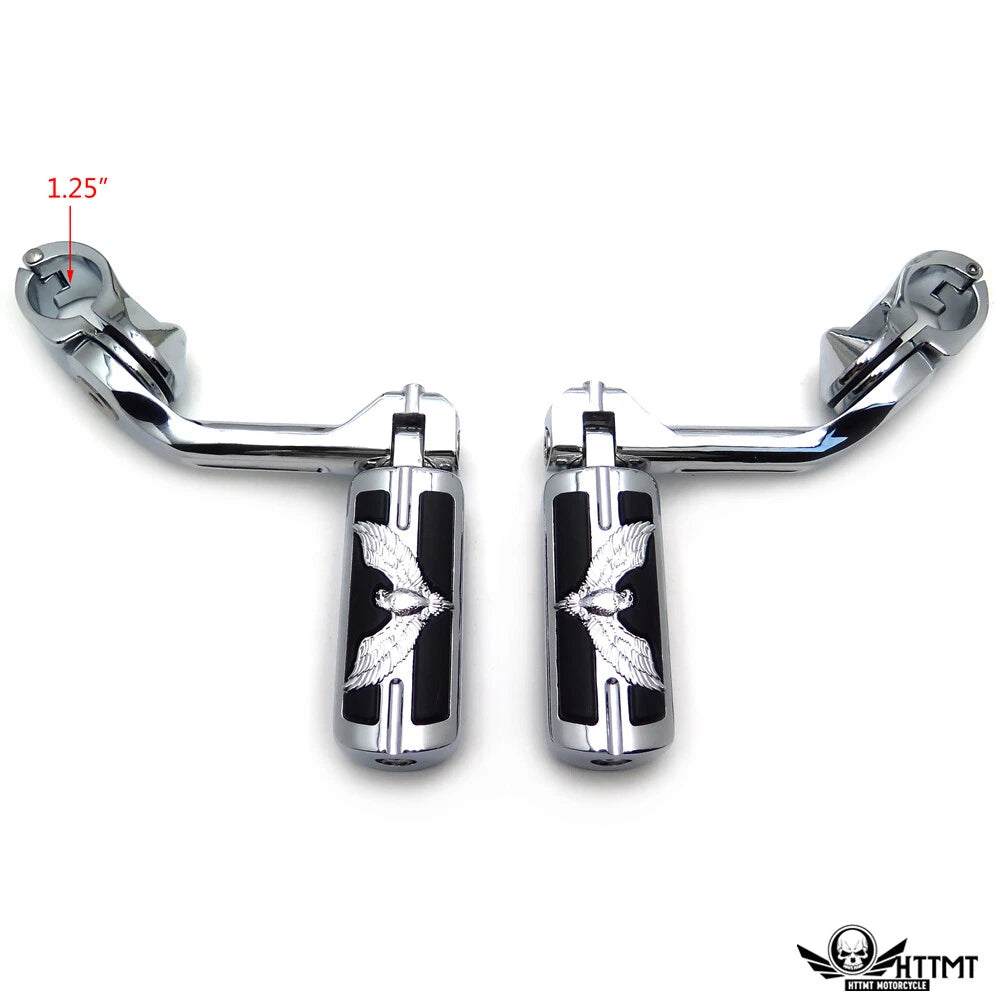Chrome 5" Long FootPeg Kit for Yamaha Roadstar XV1700 (2001–2007)