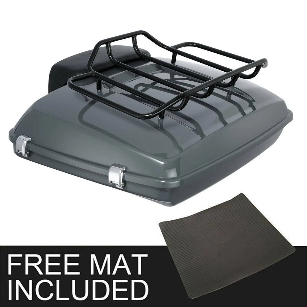 Razor Trunk Top Rack Backrest Pad for Harley Touring (2014–2025) Gunship Gray