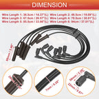 6 Pcs Spark Plug Wire Ignition Coil Cable No. 89018131 for Chevrolet Equinox (2005–2009)