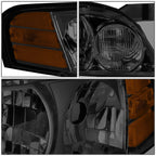 Pair of Smoked Housing Amber Side Corner Headlights for Nissan Altima (2000–2001)