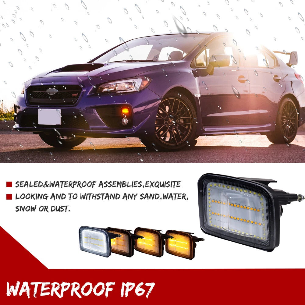 Sequential Switchback LED Front DRL Signal Lights for Subaru WRX STI (2015–2021)