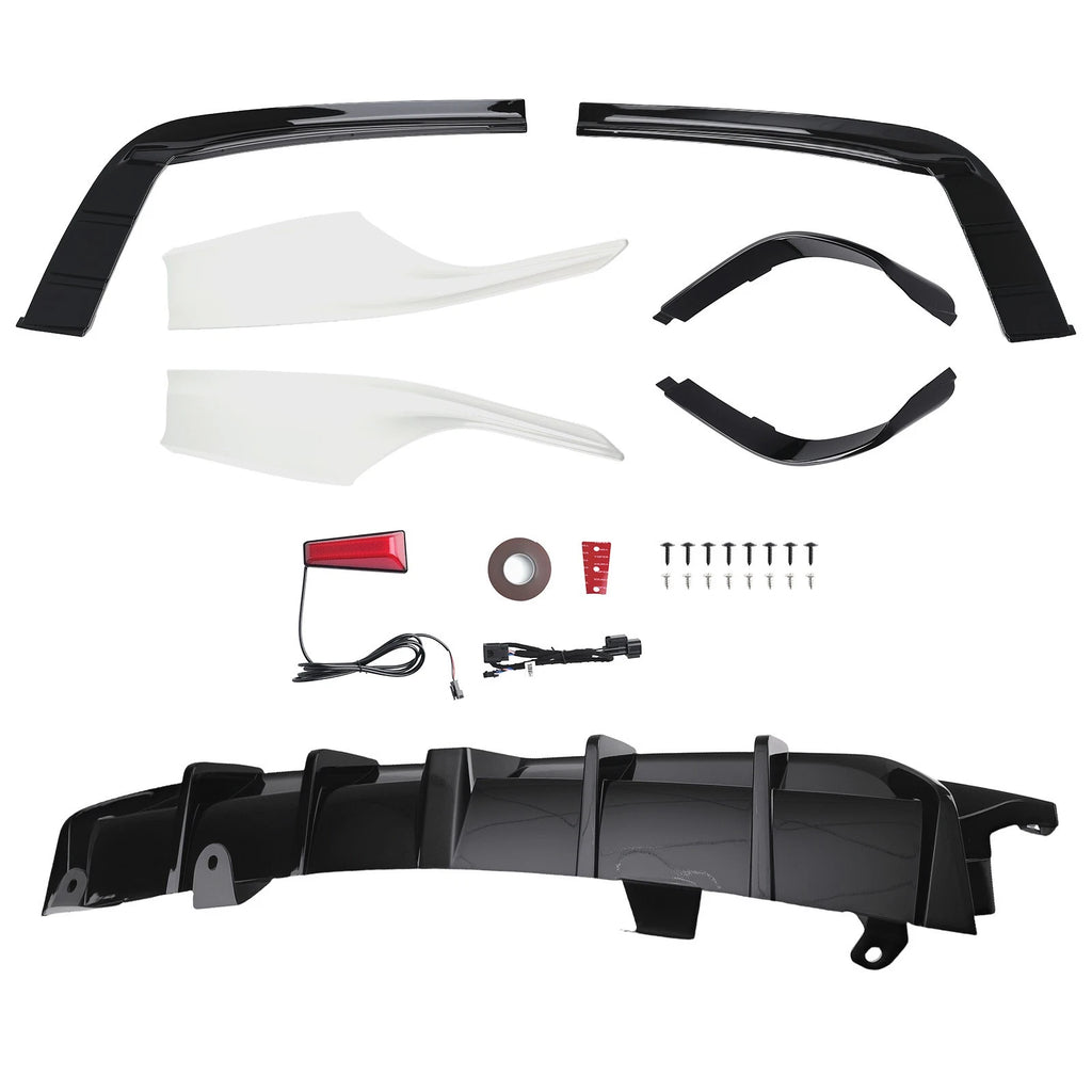 Rear Bumper Diffuser + White Corner Apron Spat for Honda Accord (2018–2022)
