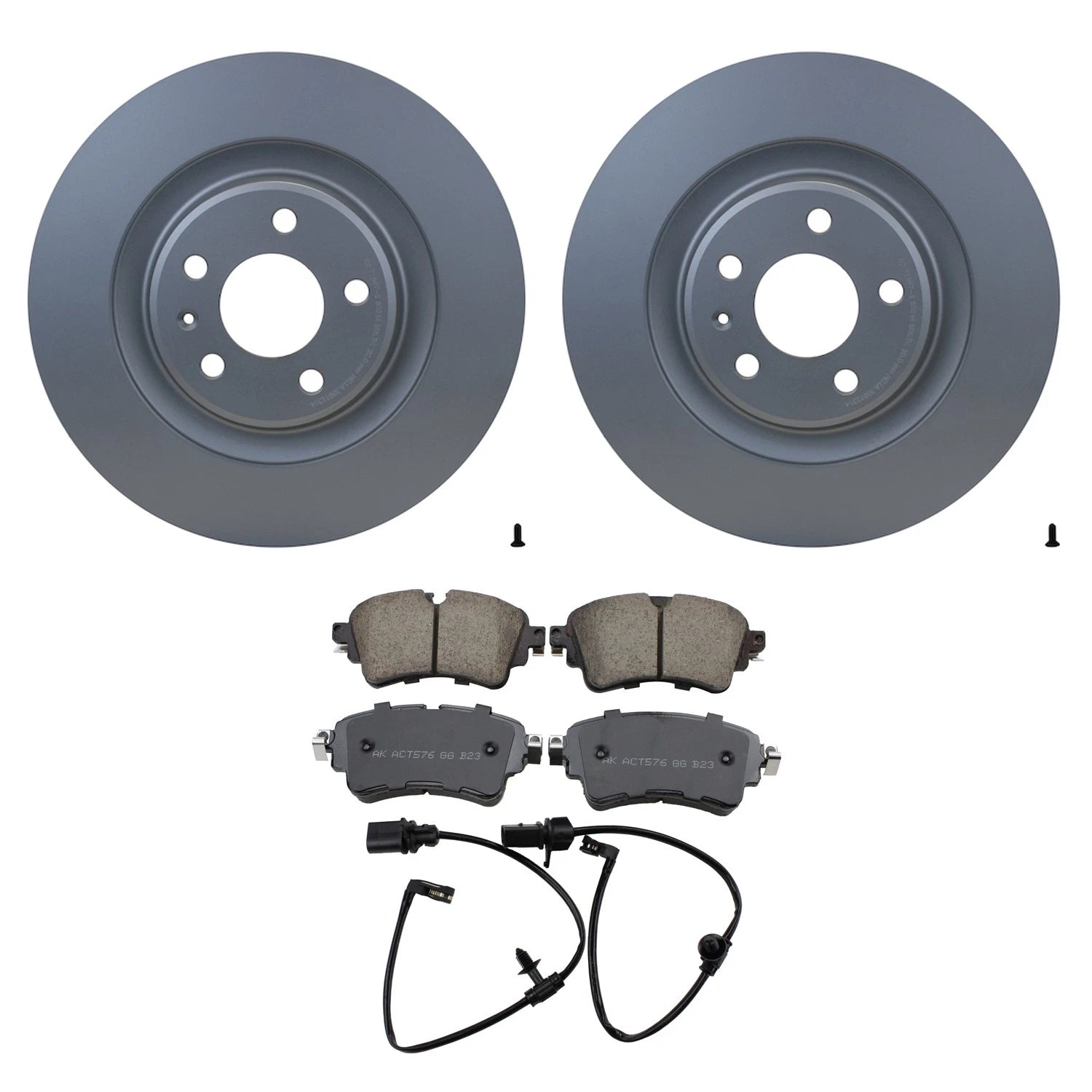 Hella Rear Rotors & Akebono EURO Ceramic Disc Brake Pads Kit for Audi A4 S4 S5 (2010–2020)