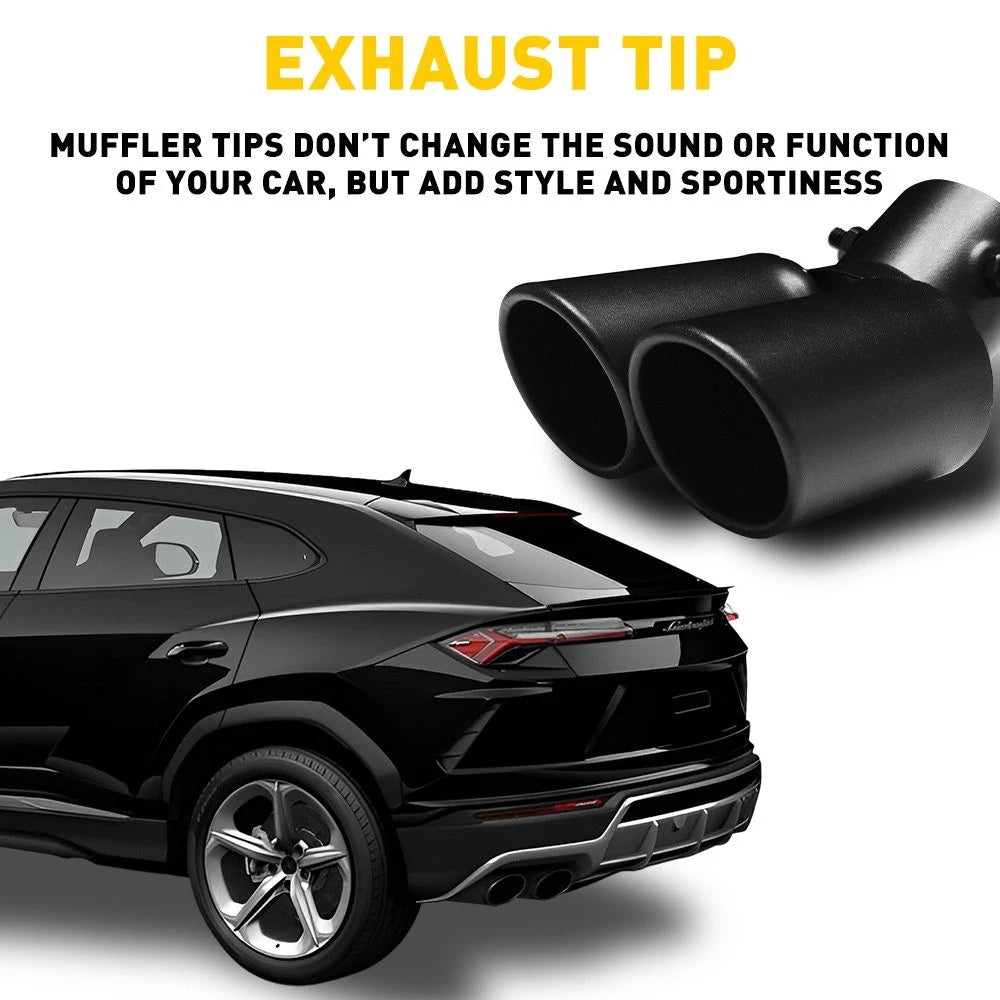 Dual Exhaust Pipe Tail Muffler Tip for Various Vehicles (Replace Kit)