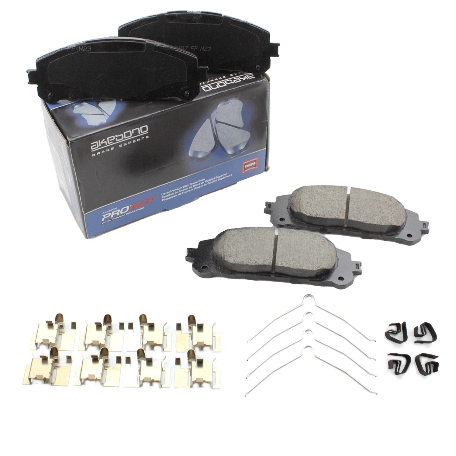 Set of 4 Akebono ProACT Front Ceramic Brake Pads for Toyota Highlander