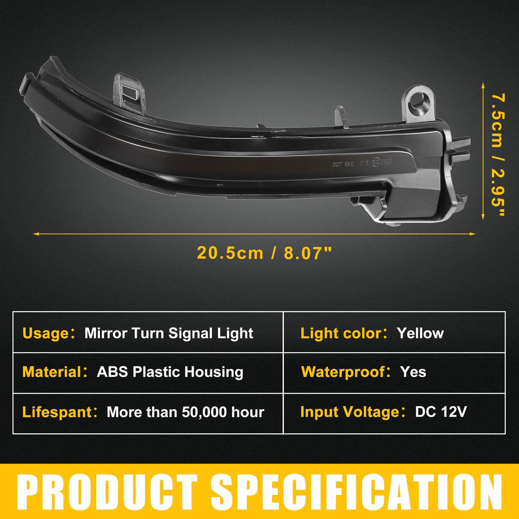 Set of 2 Mirror Turn Signal Lights for BMW 1 Series F20 (2012–2019) 63137280771