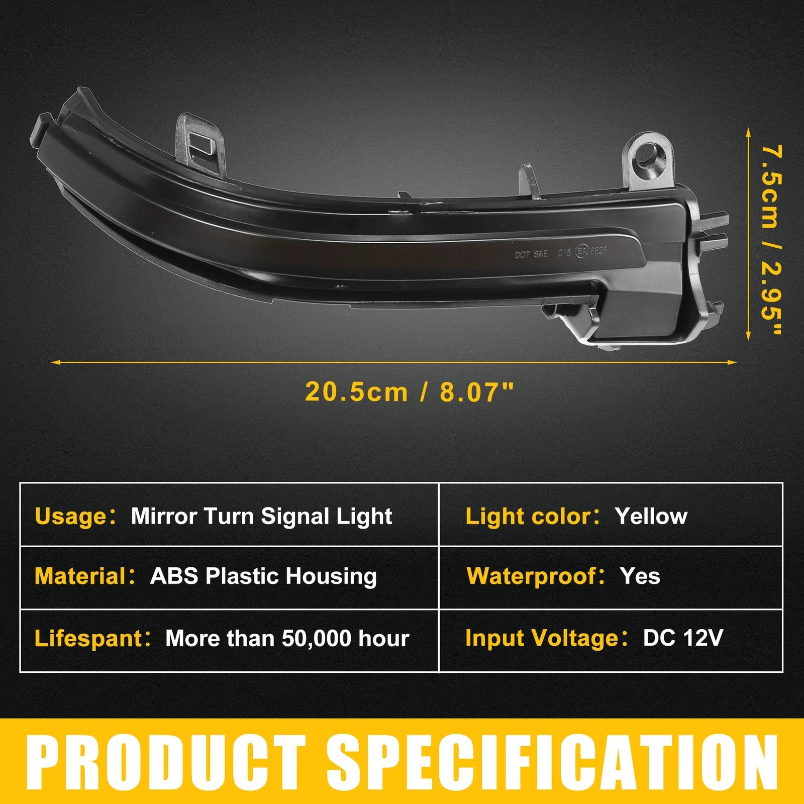 Set of 2 Mirror Turn Signal Lights for BMW 1 Series F20 (2012–2019) 63137280771