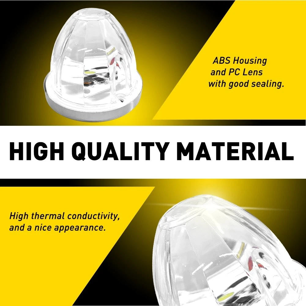 4X White LED Strobe Side Marker Lights for Truck Trailer