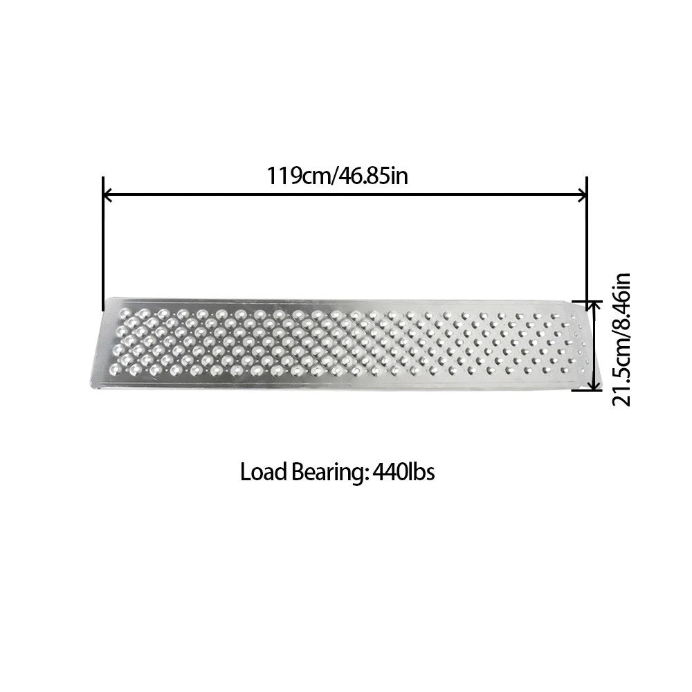 1 Pair Aluminum Loading Ramps for ATV Snow Blower (47.2" L x 8.5" W)