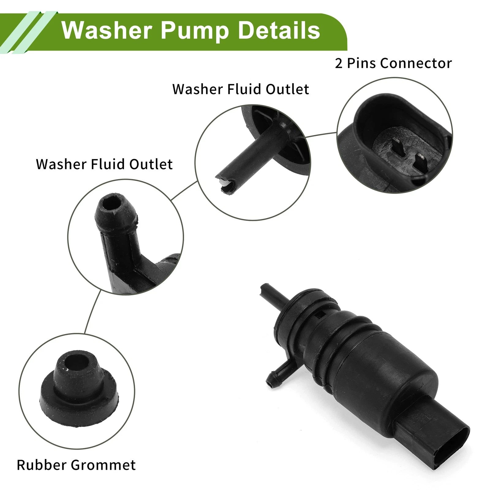 Windshield Washer Pump w/Grommet for BMW 228i (2014–2016) No. 67127298309