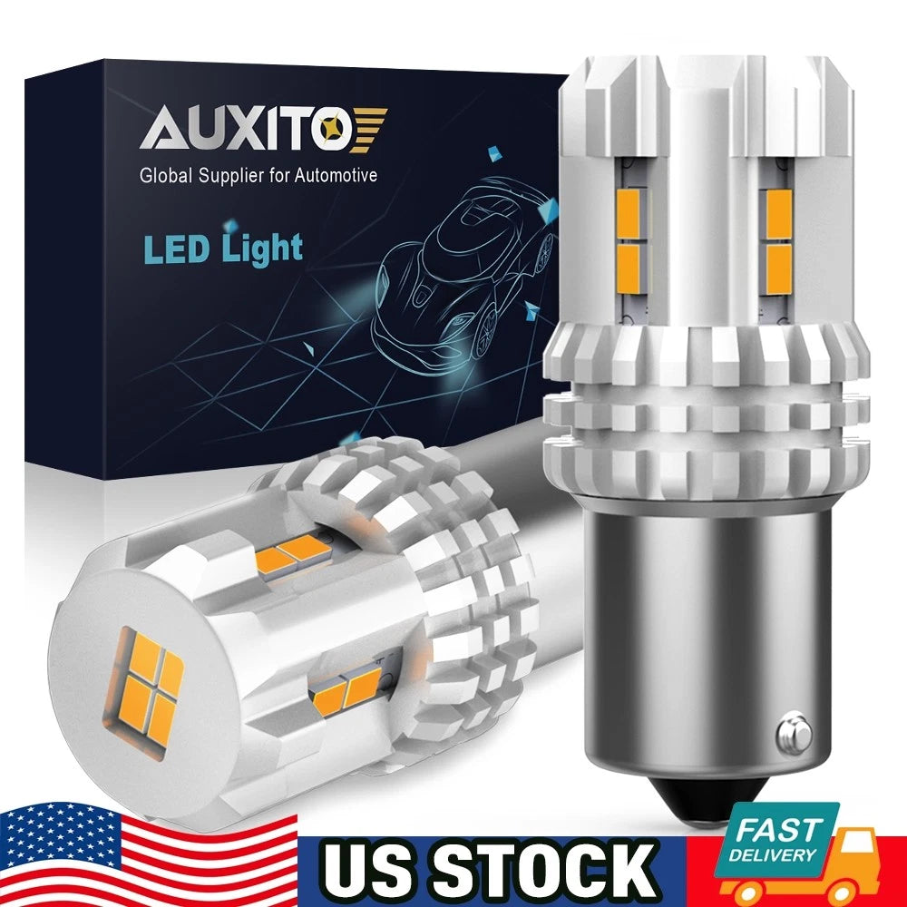 2X AUXITO 1156 7506 BA15S LED Turn Signal Light Bulbs for (2015–2023)