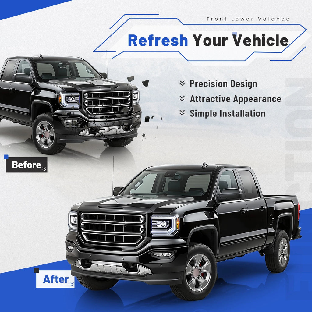 Front Bumper Lower Valance Air Deflector for GMC Sierra 1500 (2016–2019)