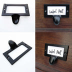 Set of 12 Vintage Drawer Cabinet Label Tag Pulls for