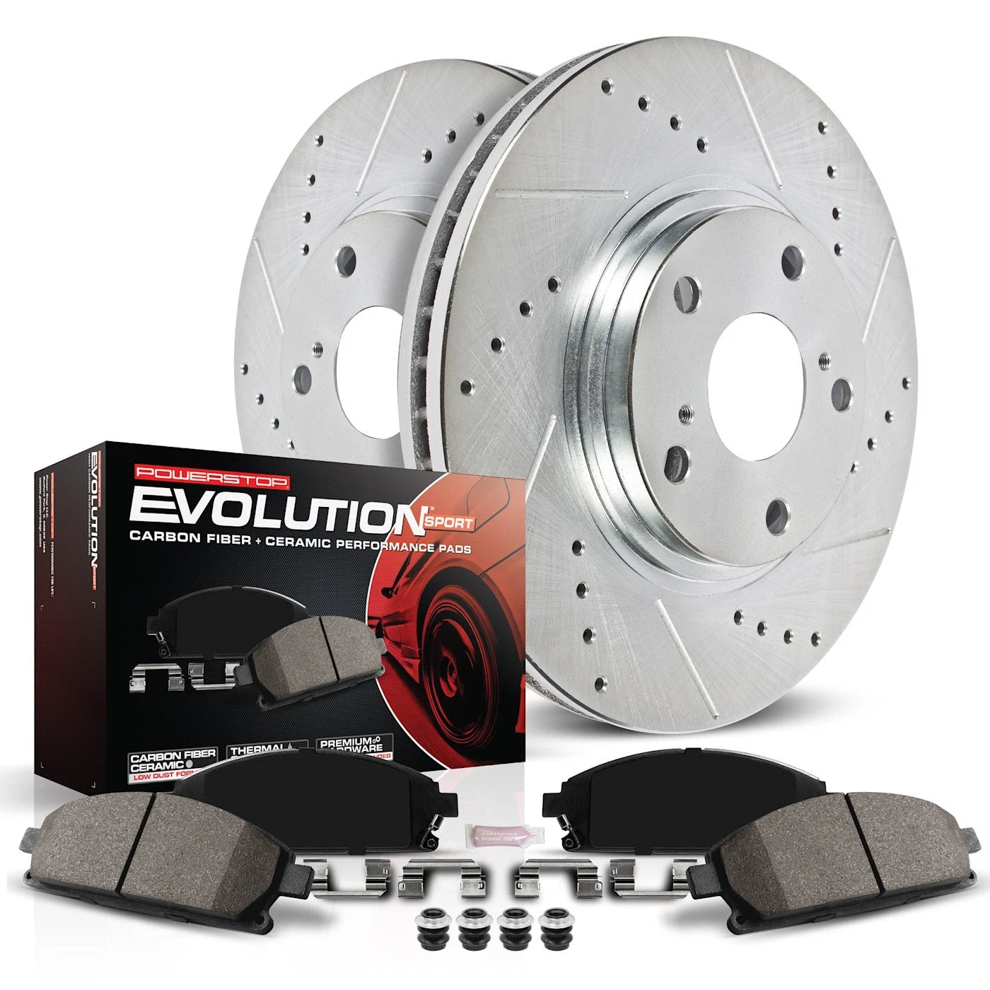 Set of 2 Powerstop Brake Disc and Pad Kits for Ford Focus (2013–2014)
