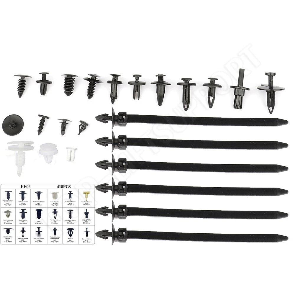 Set of 456 Car Retainer Clips Plastic Fasteners