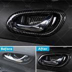 Carbon Black Interior Door Bowl Cover Trim for Nissan Navara NP300 (2015–2023)