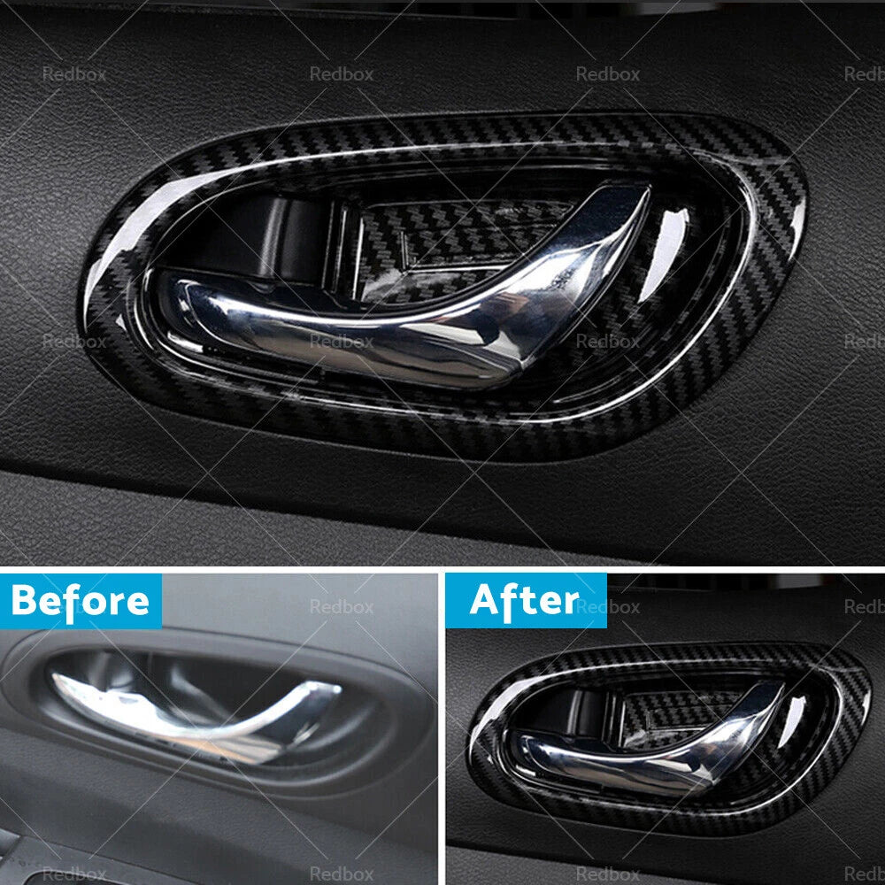 Carbon Black Interior Door Bowl Cover Trim for Nissan Navara NP300 (2015–2023)