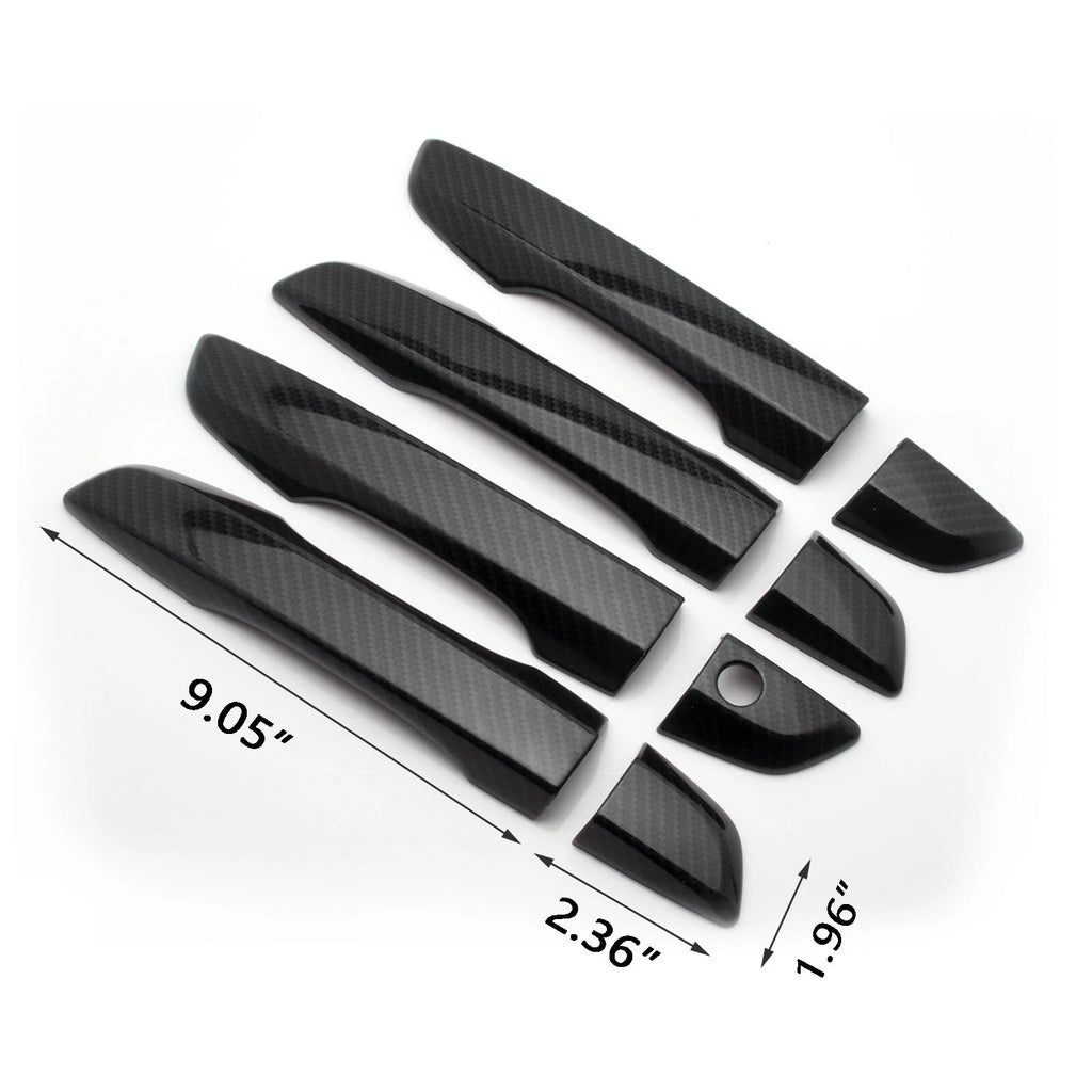 Carbon Fiber Look Door Handle Side Mirror Stripes Cover Kit for Civic (2016-2021)