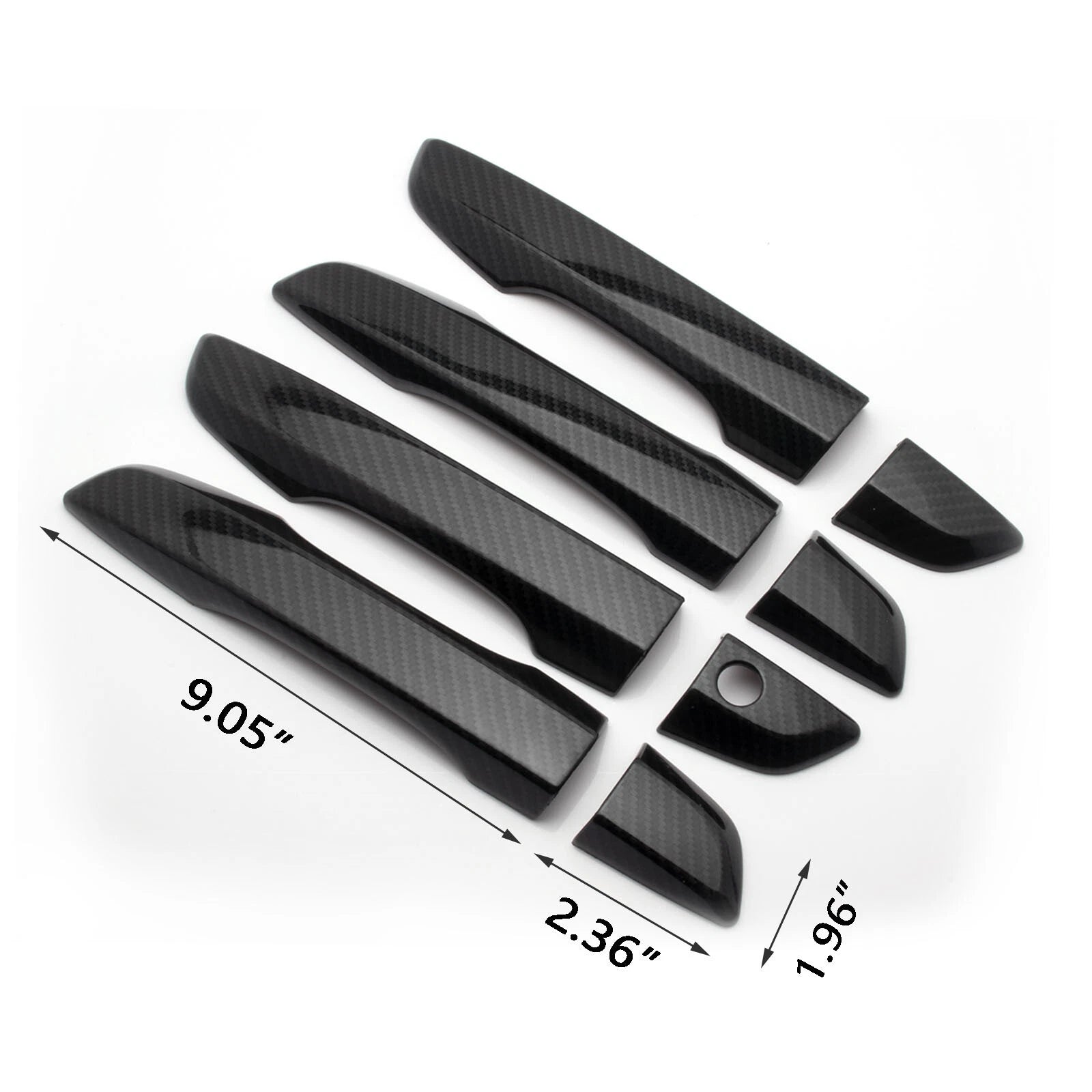 Carbon Fiber Look Door Handle Side Mirror Stripes Cover Kit for Civic (2016-2021)