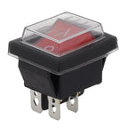 30 Amp Lighted Rocker Switch with Cover for Welding Machine (4Pin, 2Position)