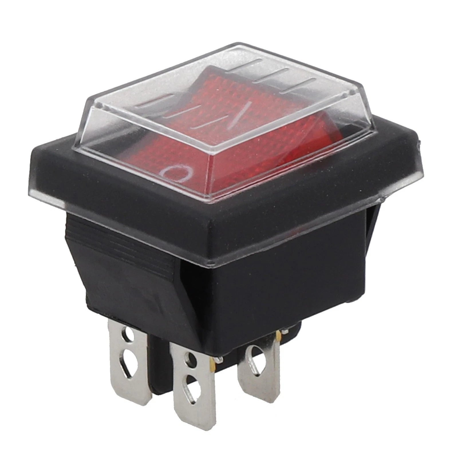 30 Amp Lighted Rocker Switch with Cover for Welding Machine (4Pin, 2Position)