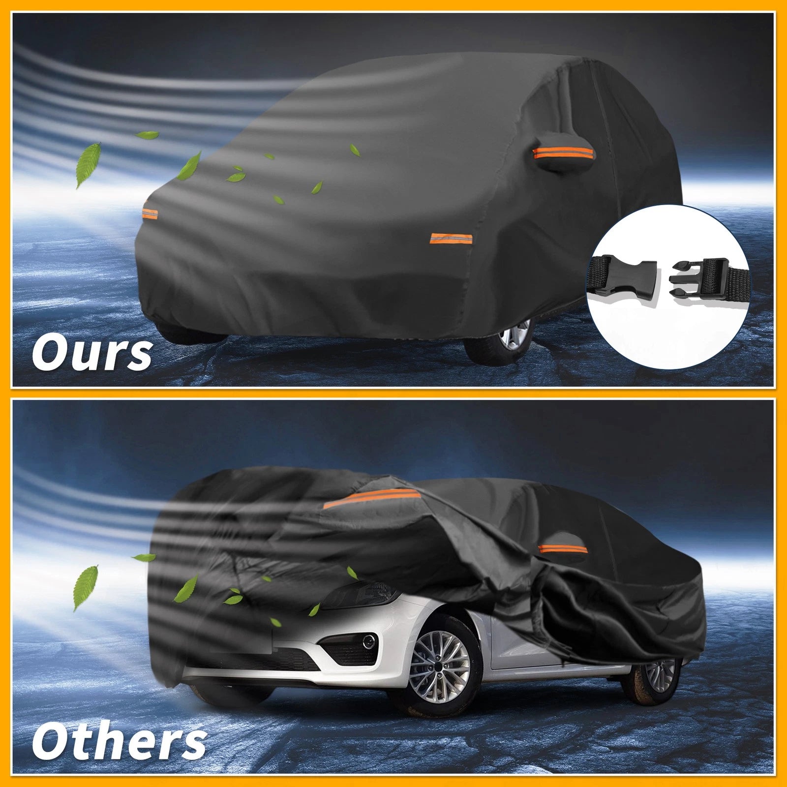 Waterproof Car Cover for Kia Rio Sedan (190T-PU, Black)