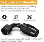 AN10 90° Swivel Hose End Connector for Standard CPE Fuel Hose (1PCS)