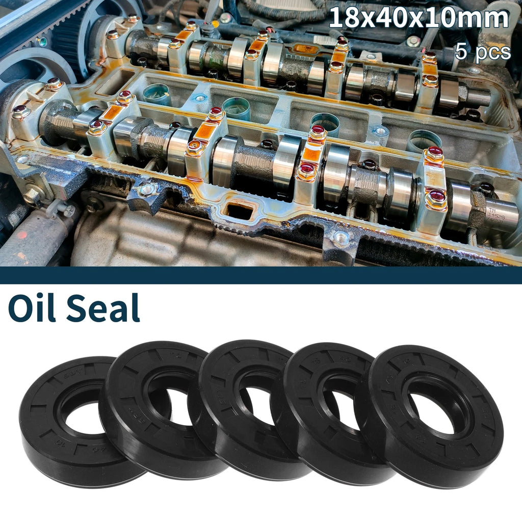 Set of 5 Oil Seal Ring 18x40x10mm NBR Rubber for Various Models 