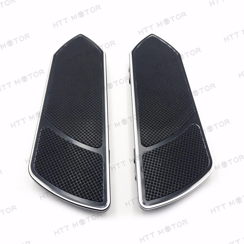 Set of 2 Black CNC Front Rider Floorboards for Harley Touring Softail (1984–2015)