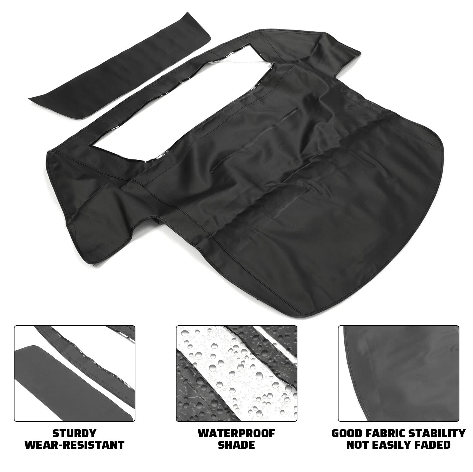 Black Convertible Soft Top with Window for Chevy C4 Corvette (1986–1993)