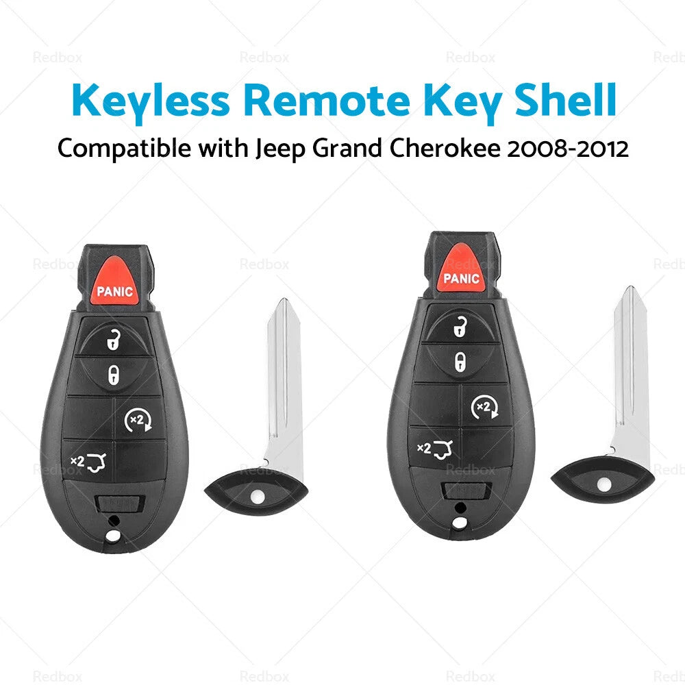 2X Keyless Remote Key Fob Shell for Jeep Grand Cherokee (2008–2012)