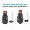 2X Keyless Remote Key Fob Shell for Jeep Grand Cherokee (2008–2012)