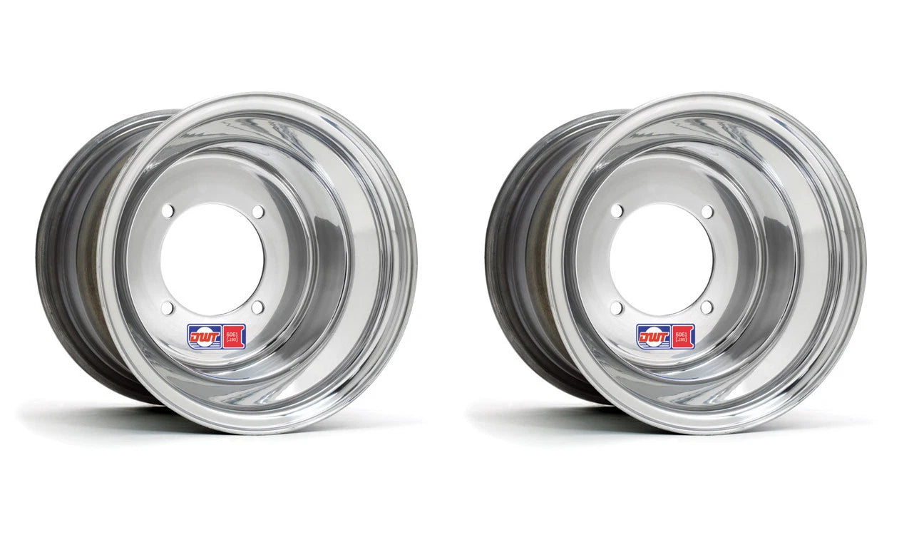 Set of 2 DWT .190 Polished ATV Rear Wheels Rims 8x8 for Honda 450R 400EX 250R