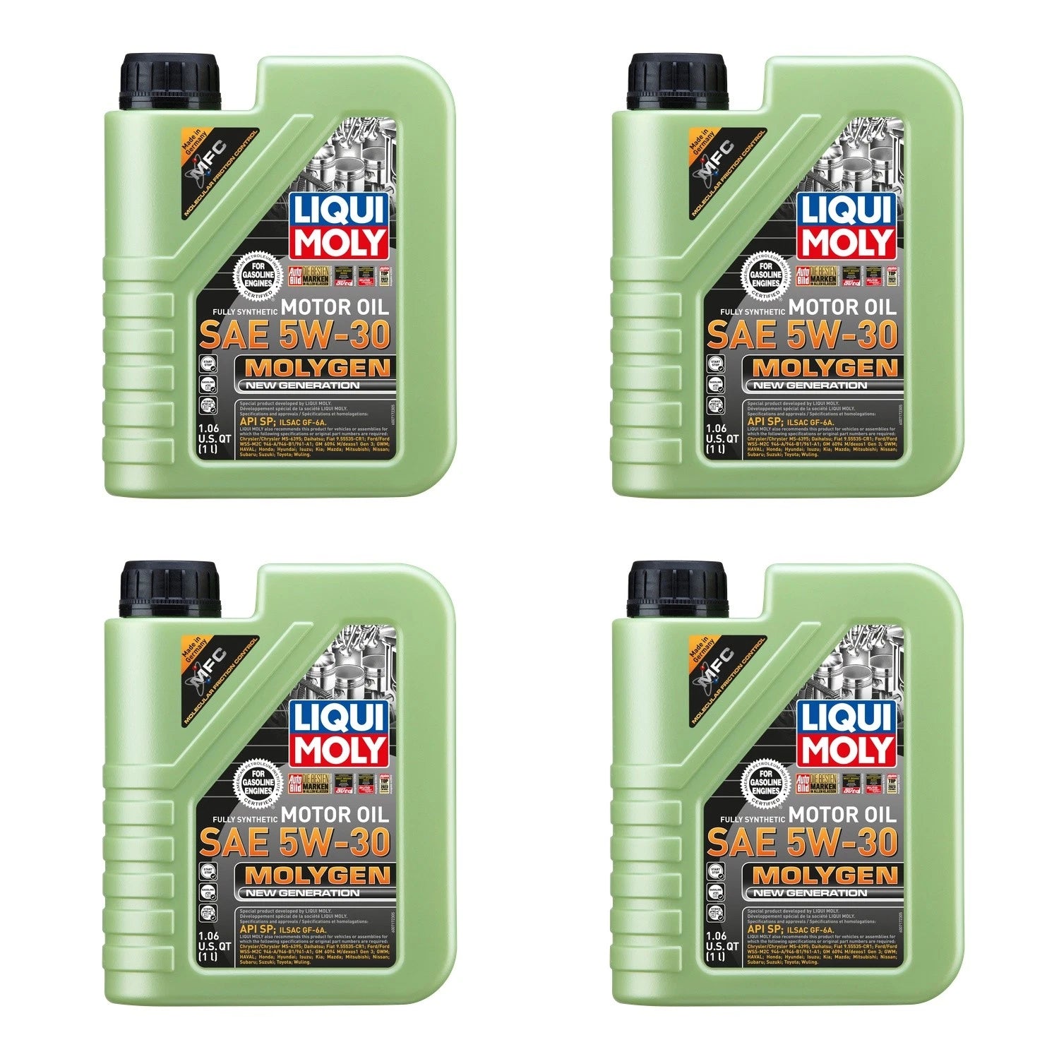 Set of 4 Liqui Moly Molygen 5W-30 Engine Motor Oil for