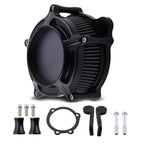 Air Cleaner Intake Filter for Harley Dyna Softail Touring (2000-2017) Black Aluminum