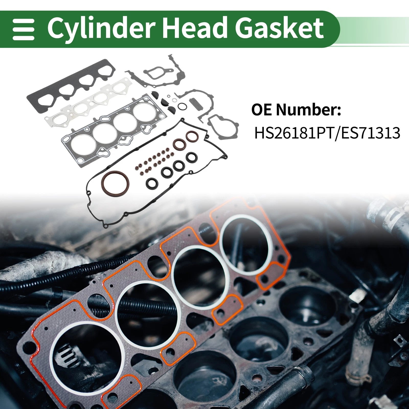 Set of 1 Cylinder Head Gasket for Hyundai Tucson 2.0L (No.HS26181PT)