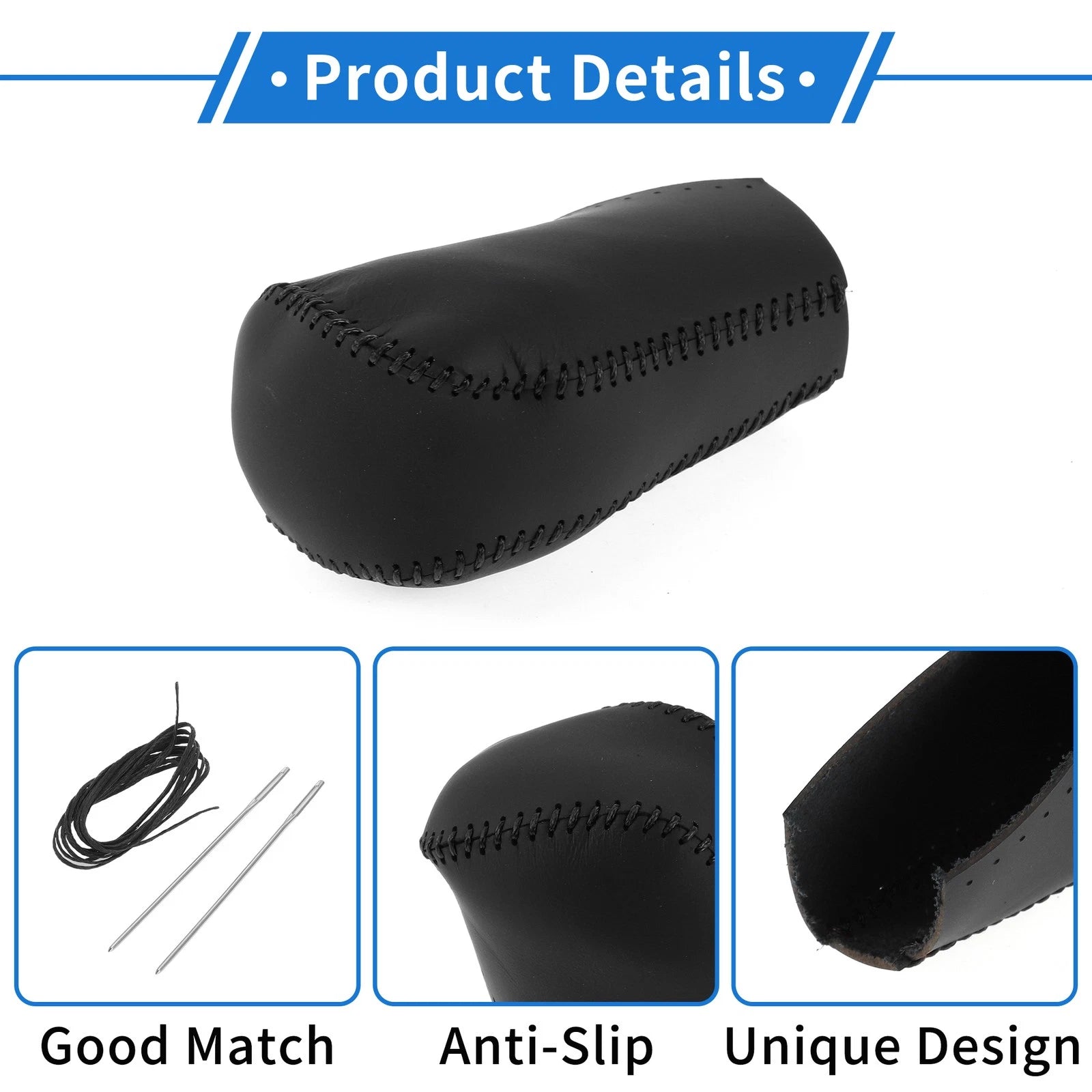 1 Pc Gear Shift Knob Cover for Toyota RAV4 (2013–2016) Black Faux Leather