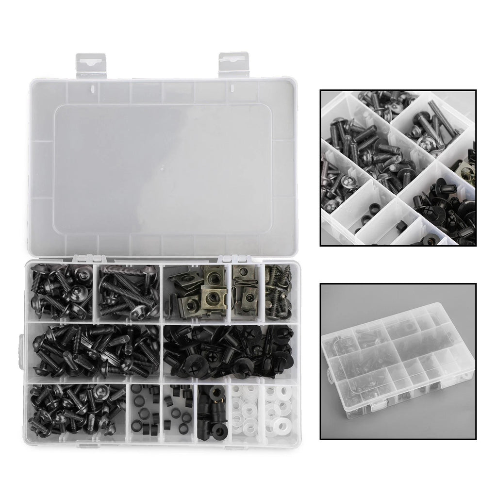 223PCS Fastener Clip Screw Bolt Kit for Motor Sportbike Windscreen Fairing