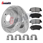 Rear Disc Rotors Ceramic Brake Pad Kit for Hyundai Accent Kia Rio (2012–2017)