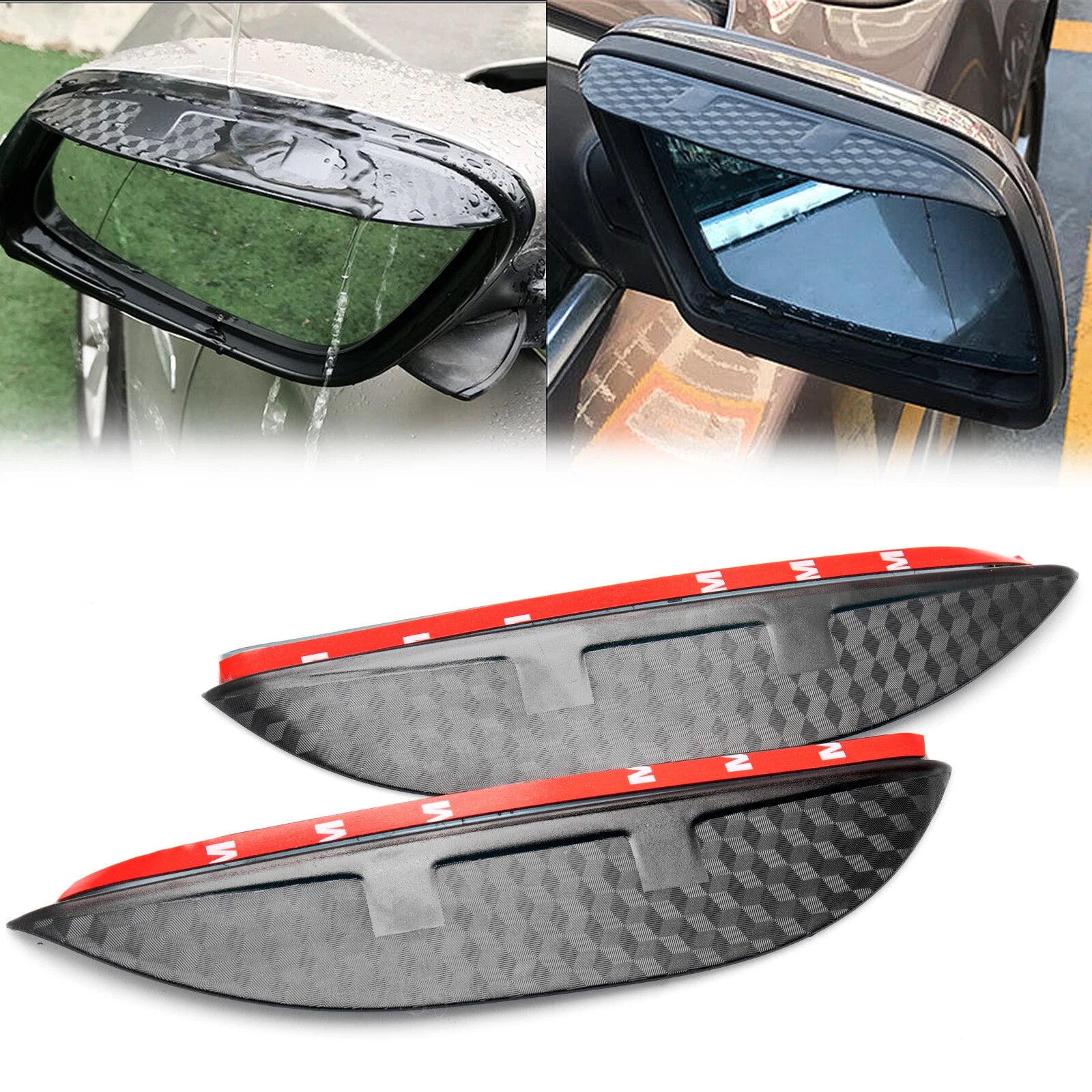 2Pcs Carbon Fiber Side Mirror Rain Snow Visor Guards for Nissan (2014–2024)