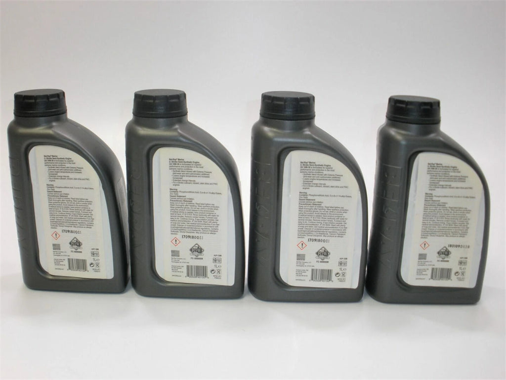 Set of 4 BelRay 99750-BTI 1L Marine Semi Synthetic 10W-30 Oil Bottles