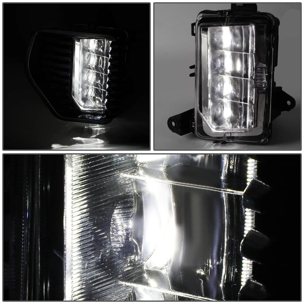 Full LED Fog Light Lamp Set for GMC Sierra 1500 (2019–2022) Smoked Lens w/ Bezel & Switch